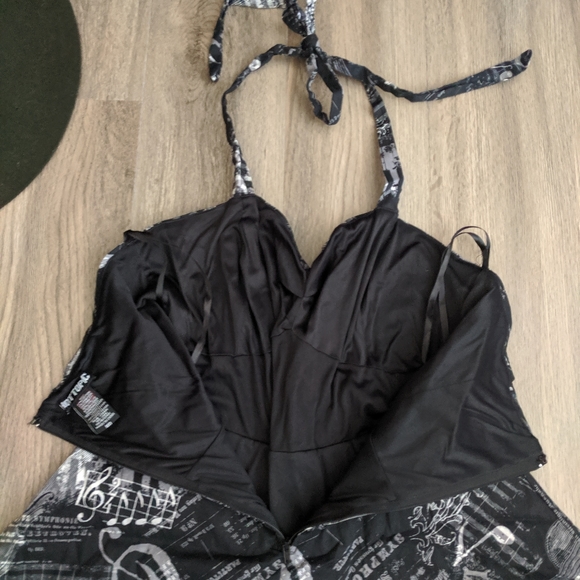 Hot Topic Black & White Music Print Halter Dress M - Picture 5 of 8